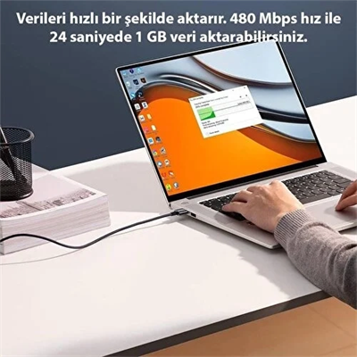 Şeffaf Uçlu iPhone 45w Usb Hızlı ve Dayanıklı Şarj ve Data Işıklı Örgü Kablo 1 Metre