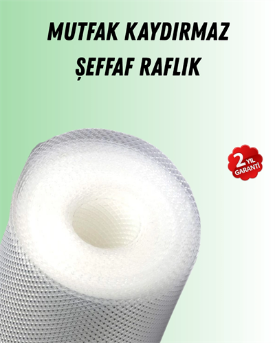 Şeffaf mutfak raflığı ve çekmece kaplaması kaydırmaz pvc