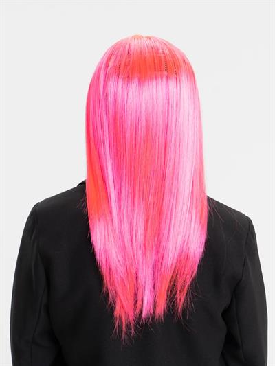 Şeker Pembesi Koyu Pembe Renk Uzun Düz Parti Peruğu (3936)