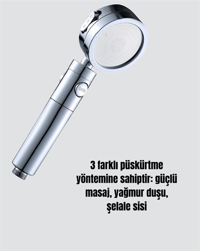 Şelale Sisi ve Masaj Özellikli Banyo Duş Başlığı