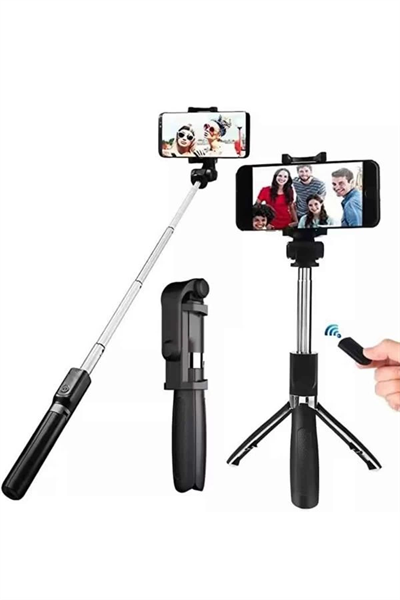Selfie Çubuğu Tripod Bluetooth Kumandalı Selfie Çubuğu Telefon Tutucu