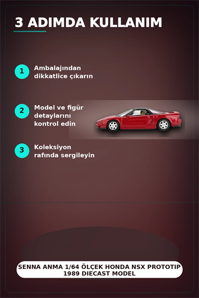 Senna Anma 1/64 Ölçek Honda NSX Prototip 1989 Diecast Model Araba, Koleksiyonluk BX-313328