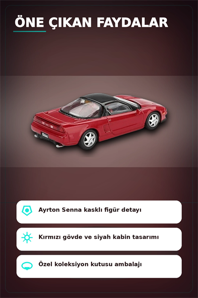 Senna Anma 1/64 Ölçek Honda NSX Prototip 1989 Diecast Model Araba, Koleksiyonluk BX-313328