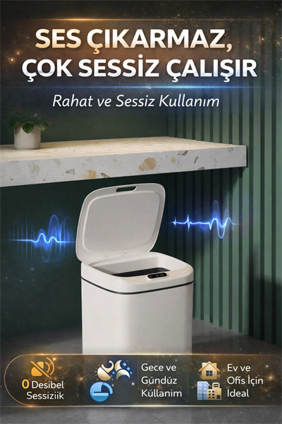 Sensörlü Çöp Kovası Otomatik Kapak Temassız