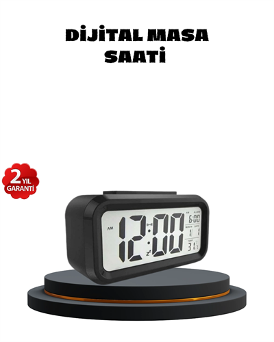 Sensörlü Dijital Masa Saati Alarm ve Sıcaklık Göstergeli