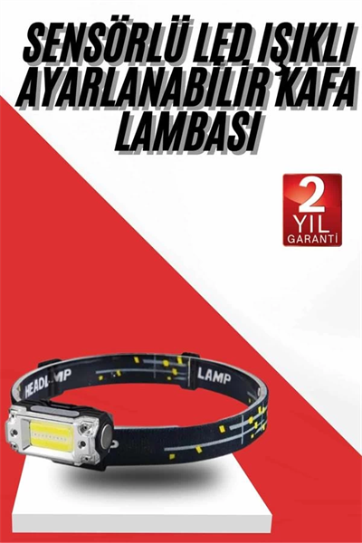 Sensörlü Kamp Lambası Ayarlanabilir Kafa Lambası Kafa Bantlı