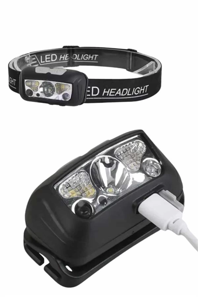 Sensörlü Şarjlı Type-c Şarj Işıklı Kafa Lambası Kamp Lambası