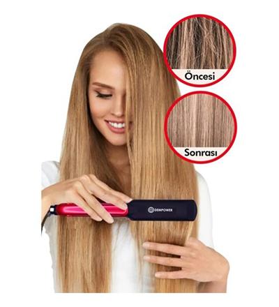 Seramik Kaplı Pembe Detay Saç Düzleştirici (3936)