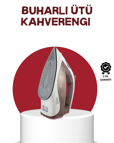 Seramik Tabanlı Buharlı Ütü 2200W Dikey Ütüleme 300ml Kahverengi