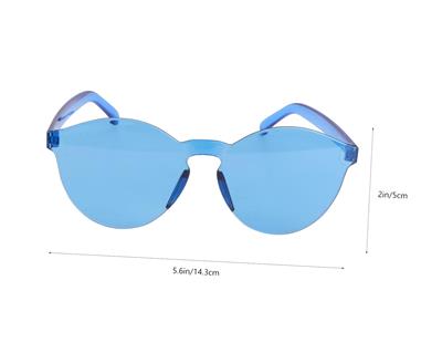 Sert Mika Oval Şekilli Çerçevesiz Mavi Gözlük Retro Parti 5x14 cm (3936)