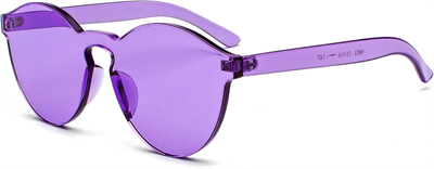 Sert Mika Oval Şekilli Çerçevesiz Mor Gözlük Retro Parti 5x14 Cm