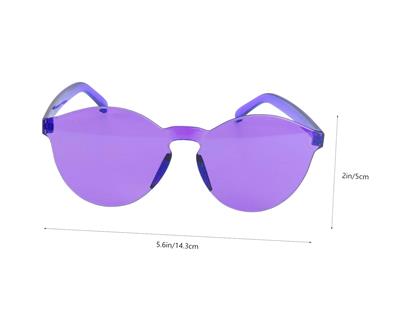 Sert Mika Oval Şekilli Çerçevesiz Mor Gözlük Retro Parti 5x14 cm (3936)