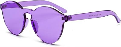 Sert Mika Oval Şekilli Çerçevesiz Mor Gözlük Retro Parti 5x14 cm (3936)