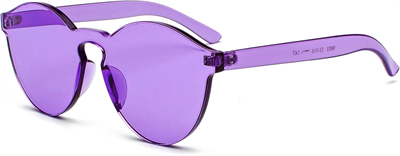 Sert Mika Oval Şekilli Çerçevesiz Mor Gözlük Retro Parti 5x14 Cm