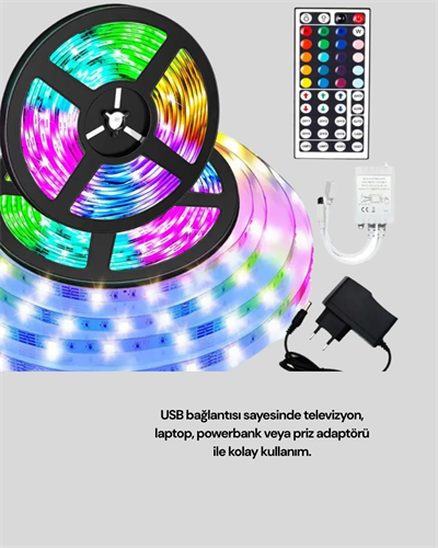 Sese Duyarlı 10M Smart Şerit Led IOS Android Kontrollü RGB Işık