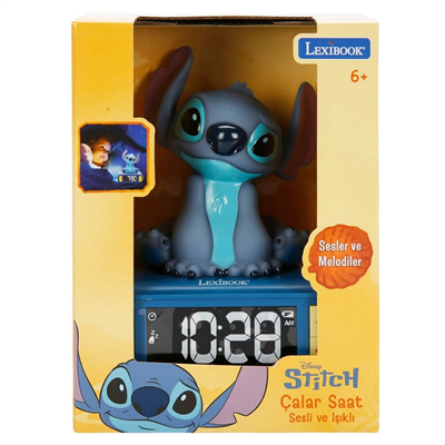 Sesli ve Işıklı 3D Stitch Dijital Çalar Saat