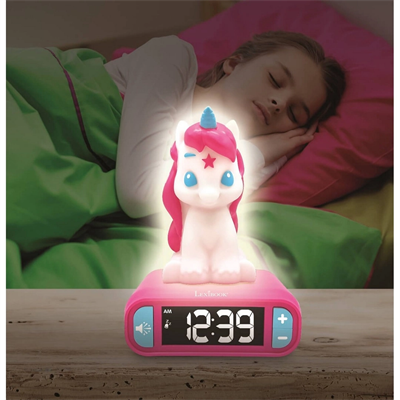 Sesli ve Işıklı 3D Unicorn Dijital Çalar Saat