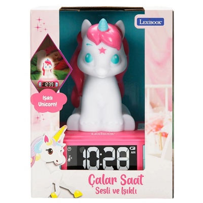 Sesli ve Işıklı 3D Unicorn Dijital Çalar Saat