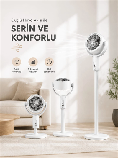 Sessiz Çalışma Özelliğiyle Rahat Kullanım Sunan Dikey Vantilatör