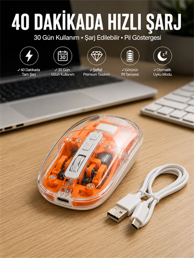 Sessiz Kablosuz USB Girişli Mouse Fare Yüksek Performanslı Yeni Nesil