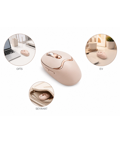 Sessiz Tıklama Özellikli Şarjlı Kablosuz Mouse Çoklu Cihaz Uyumlu