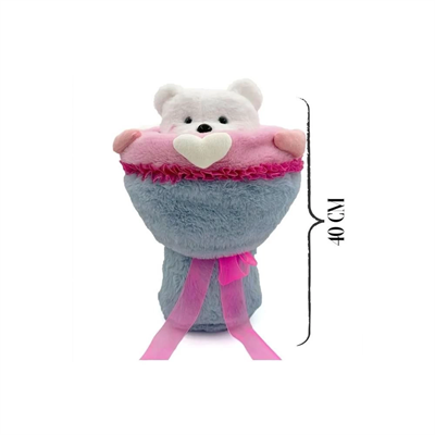 Sevgi Buketi Peluş Ayıcıklı Peluş Çiçek Buketi 40 cm