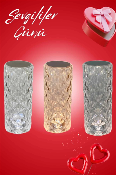Sevgililer Günü İçin Hediye Kristal Lamba Sevgiliye Hediye USB Şarjlı Gece Lambası