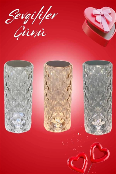 Sevgililer Günü İçin Hediye Kristal Lamba Sevgiliye Hediye USB Şarjlı Gece Lambası