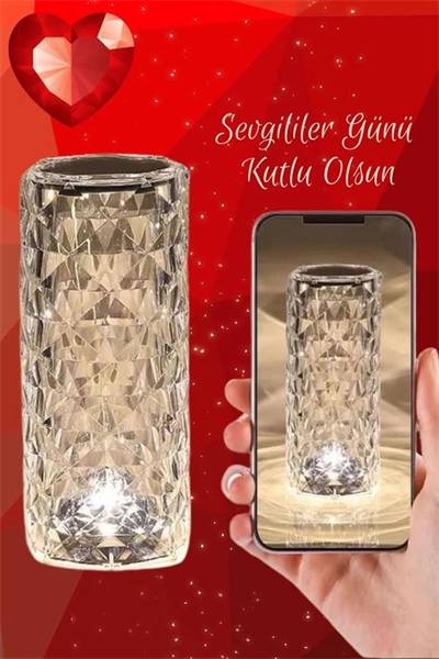 Sevgililer Gününe Özel Romantik Kristal Gece Lambası Sevgiliye Hediye