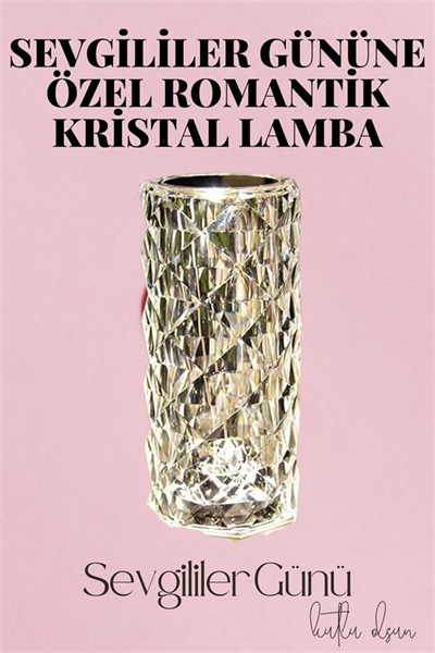 Sevgililer Gününe Özel Romantik Kristal Gece Lambası Sevgiliye Hediye