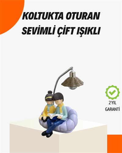 Sevgiliye Özel Çift Figürlü LED Masa Lambası Okuyan Çift Tasarım