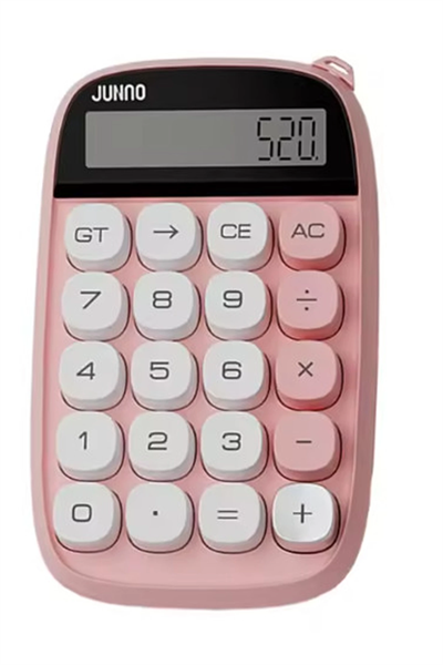 Sevimli Kare Tuşlu 10 Haneli Ldc Ekran Hesap Makinası Pembe