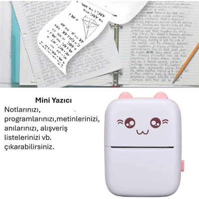 Sevimli Mini Taşınabilir Yazıcı Printer