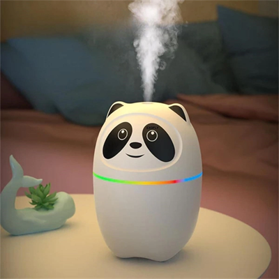 Sevimli Panda Figürlü Hava Nemlendirici – Ultrasonik Soğuk Buhar Makinesi, Led Işıklı Masaüstü Oda Nemlendirici Bx40