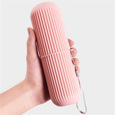 Seyahat Tipi Diş Fırçası Gözlük Makyaj Fırçası İçin Çok Amaçlı Silindir Saklama Kutusu İpli (3936)