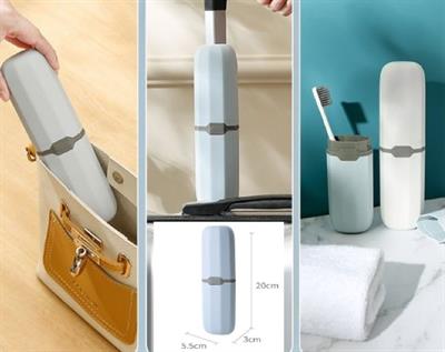 Seyahat Tipi Diş Fırçası ve Makyaj Fırça Kabı 2 Renk (3936)