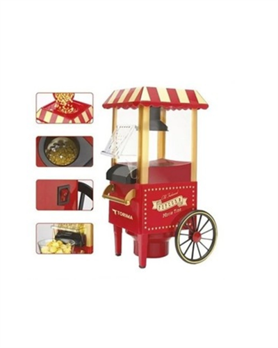 Sıcak Hava Popcorn Makinesi Yağsız Mısır Patlatıcı Nostaljik Tasarım
