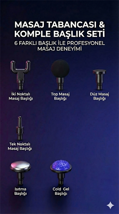 Sıcak Ve Soğuk Terapili Masaj Tabancası - Şarjlı Isıtmalı Masaj Cihazı - Sporcu Masaj Aleti