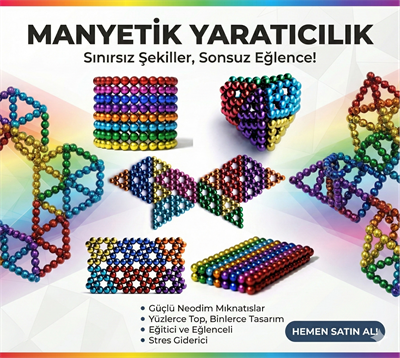 Sihirli Manyetik Toplar Dyum Mıknatıs Küp Bilye 216 Adet Cube Küp Dymium