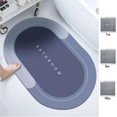 Sihirli Süper Su Emici Kaymaz Tabanlı Oval Paspas 40*60 cm (3936)