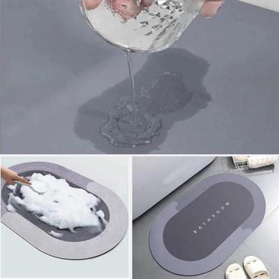 Sihirli Süper Su Emici Kaymaz Tabanlı Oval Paspas 40*60 cm (3936)