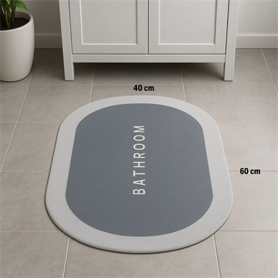 Sihirli Süper Su Emici Kaymaz Tabanlı Oval Paspas 40*60 Cm Bx40
