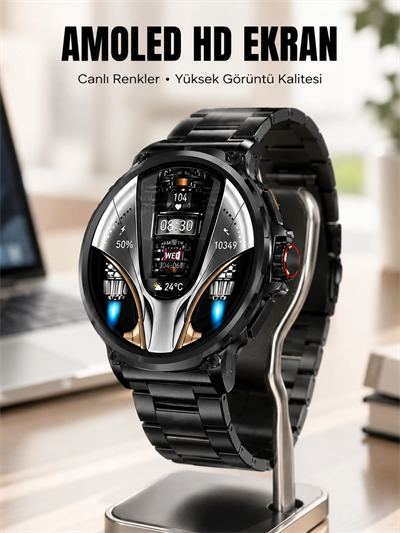 Şık Metal Kasa ve Değiştirilebilir Kordonlarla SW80 Smartwatch Yeni Nesil