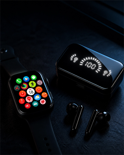 Şık Tasarımlı Akıllı Saat ve Bluetooth Kulaklık Seti Suya Dayanıklı ve Çok Fonksiyonlu