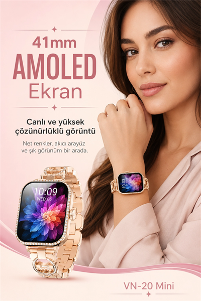 Şık Tasarımlı Mini Akıllı Saat Dört Çift Kayışlı Telefon Uyumlu Bildirim Destekli