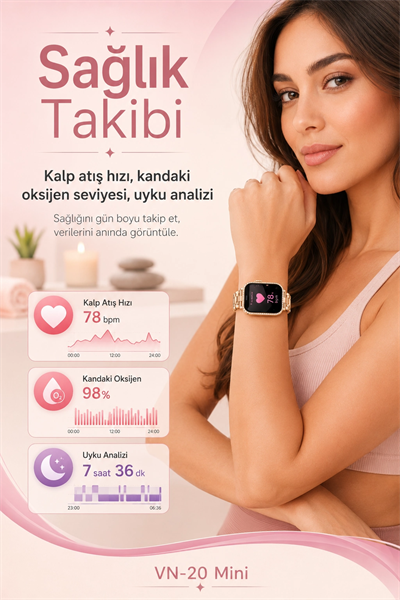 Şık Tasarımlı Mini Akıllı Saat Dört Çift Kayışlı Telefon Uyumlu Bildirim Destekli