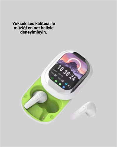 Şık Tasarımlı Siyah Beyaz Kablosuz Kulaklık Çoklu Dil Destekli