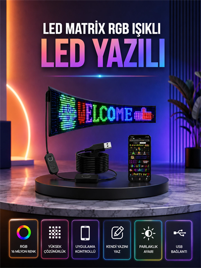 Şık ve Fonksiyonel RGB LED Panel Canlı Renk Yansımalı Işık Sistemi