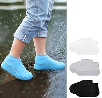 Silikon Ayakkabı Kılıfı Kaymaz Su Kir Geçirmez   L Beden Siyah (3936)