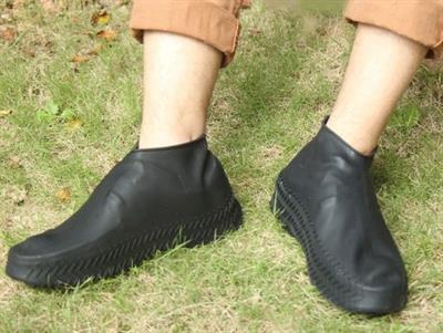 Silikon Ayakkabı Kılıfı Kaymaz Su Kir Geçirmez   L Beden Siyah (3936)